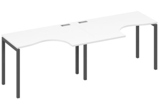 Рабочая станция эргономичная 2х120 Классика Мира Лофт, цвет белый премиум + антрацит