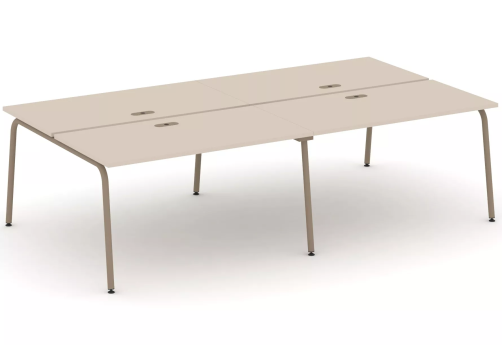 Рабочая станция на 4 места (с лючками), цвет капучино