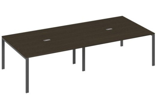 Стол для переговоров прямоугольный Мира Нумо, цвет венге + антрацит