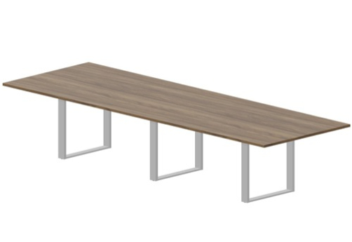 Стол для переговоров Бронкс Конференц, цвет орех + алюминий
