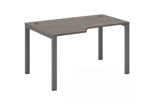 Стол эргономичный левый на металлоопорах, цвет шамони темный