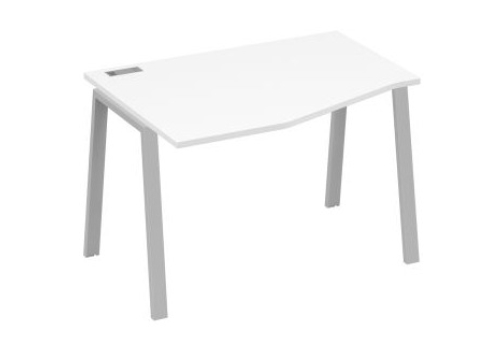 Стол эргономичный левый 120 Мира Трио, цвет белый премиум + серый