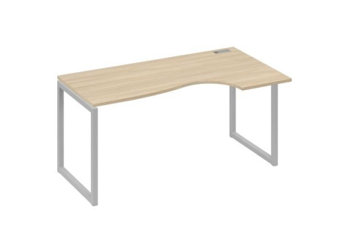 Стол эргономичный правый Мира Одри, цвет дуб скандинавский + серый