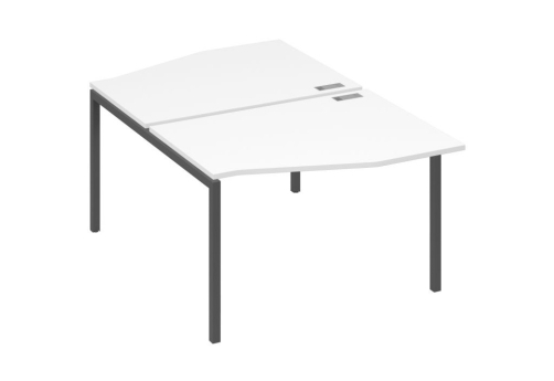 Рабочая станция эргономичная 2х120 Техно Мира Лофт, цвет белый премиум + антрацит