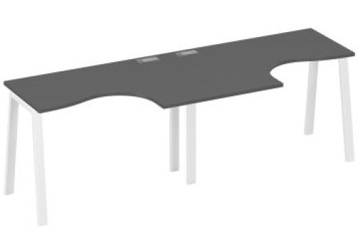 Рабочая станция эргономичная 2х120 Мира Трио, цвет антрацит премиум + белый