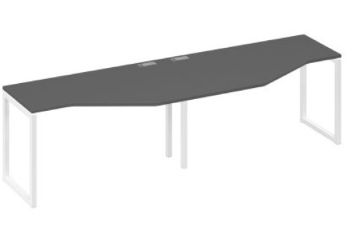 Рабочая станция эргономичная (2х140) Мира Одри, цвет антрацит премиум + белый