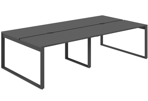 Рабочая станция с вырезом Фламинго, цвет антрацит + антрацит