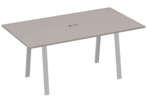 Стол для переговоров 180 Мира Трио, цвет мокко премиум + серый