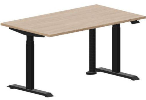 Стол регулируемой высоты Бенет, цвет светлый дуб + черный