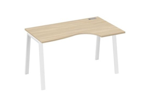 Стол эргономичный правый 140 Мира Трио, цвет дуб скандинавский + белый