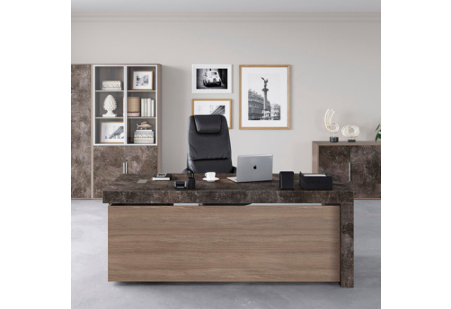 Стол письменный Супер Т, цвет вяз + бетон темный