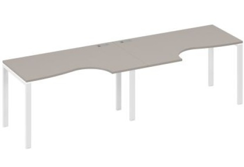 Рабочая станция эргономичная (2х140) Мира Нумо, цвет мокко премиум + белый