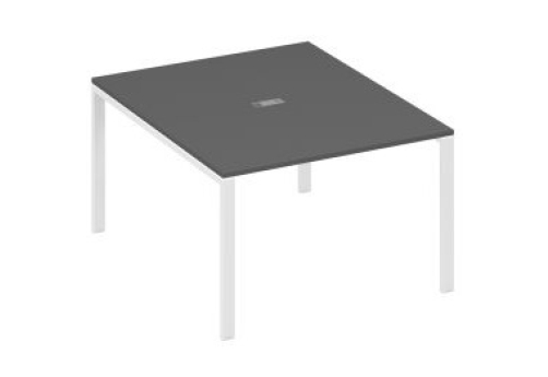 Стол для переговоров прямоугольный Мира Нумо, цвет антрацит премиум + белый
