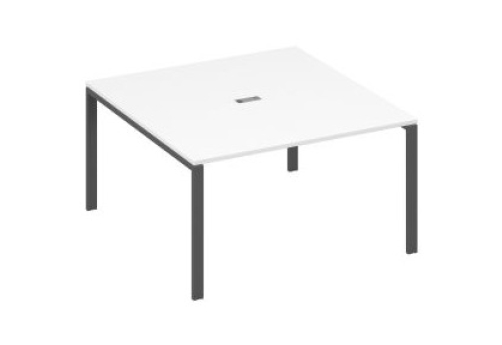 Стол для переговоров квадратный Мира Нумо, цвет белый премиум + антрацит