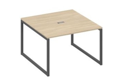 Стол для переговоров квадратный Мира Одри, цвет дуб скандинавский + антрацит