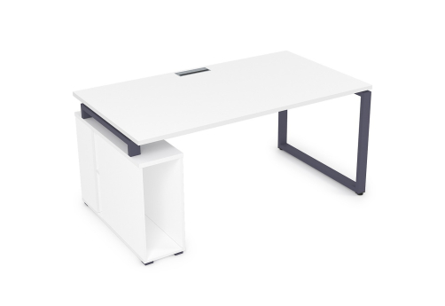 Стол компьютерный с нишей под системный блок Оскар Персонал, цвет белый премиум
