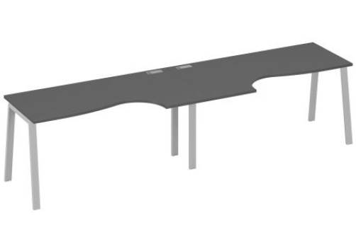 Станция рабочая эргономичная 2х160 Мира Трио, цвет антрацит премиум + серый