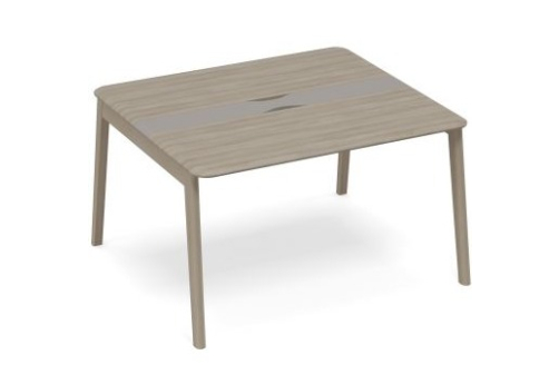 Стол для переговоров с кабель-каналом Види Вуд, цвет мокко + вяз