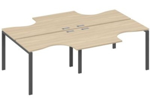 Рабочая станция эргономичная (4х120) Мира Нумо, цвет дуб скандинавский + антрацит