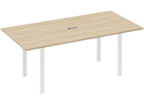 Стол для переговоров прямоугольный Мира Нумо, цвет дуб скандинавский + белый