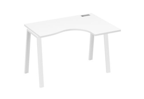 Стол эргономичный правый Мира Трио, цвет белый премиум + белый