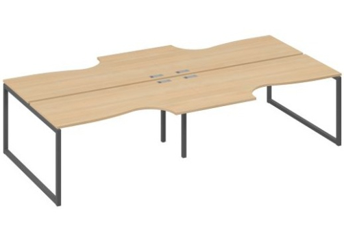Рабочая станция эргономичная (4х160) Мира Одри, цвет натуральный дуб + антрацит