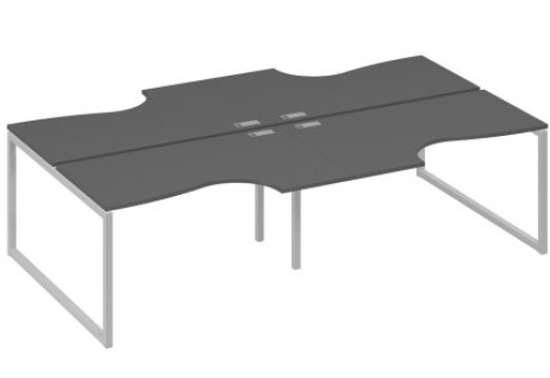 Рабочая станция эргономичная (4х140) Мира Одри, цвет антрацит премиум + серый