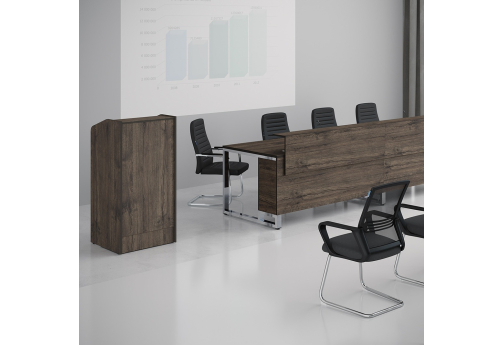 Стол для переговоров Кенвуд Конференц, цвет брауни + металл-глянец