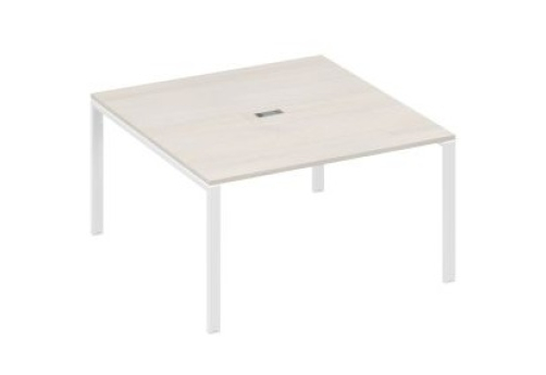 Стол для переговоров квадратный Мира Нумо, цвет дуб шамони + белый
