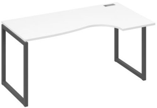 Стол эргономичный правый Мира Одри, цвет белый премиум + антрацит