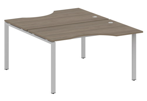 Стол на 2 рабочих места эргономичный, цвет вяз