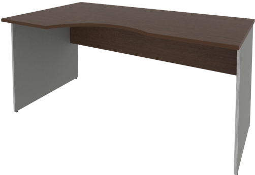 Стол письменный эргономичный левый, цвет венге + металлик