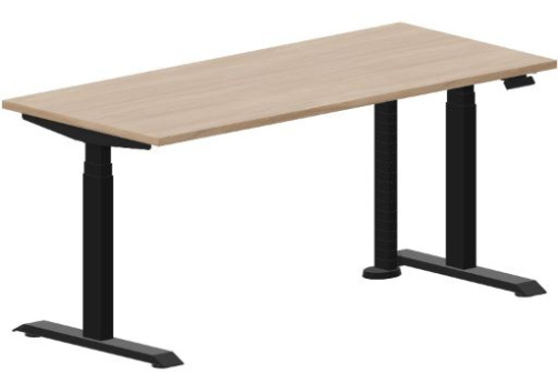 Стол регулируемой высоты Бенет, цвет светлый дуб + черный
