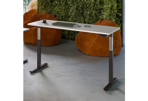 Стол электроподъемный Аплер, черный + белый бриллиант