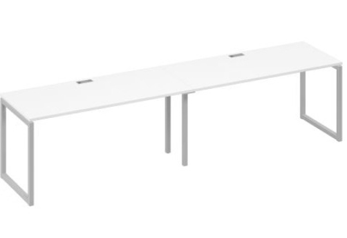 Рабочая станция (2х160) Мира Одри, цвет белый премиум + серый