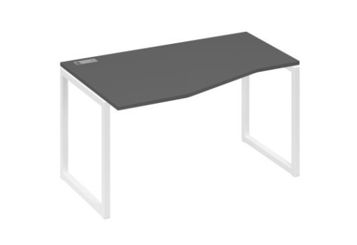 Стол эргономичный левый Мира Одри, цвет антрацит премиум + белый