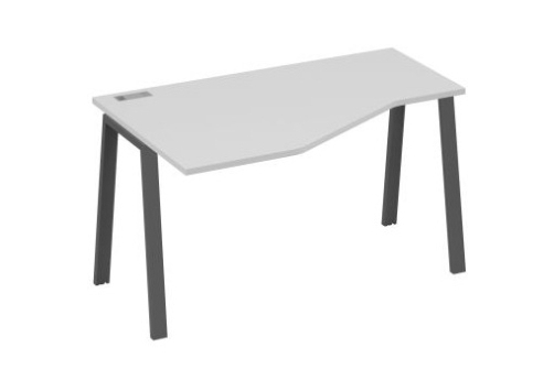 Стол эргономичный левый Мира Трио, цвет серый + антрацит