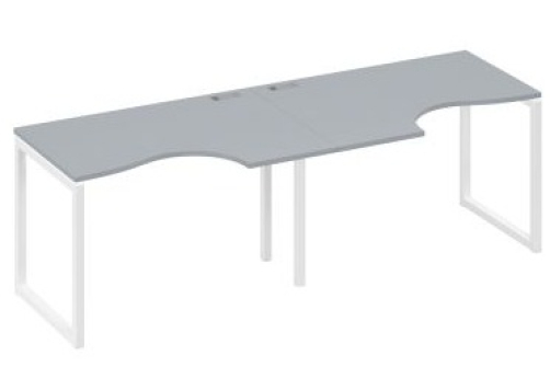 Рабочая станция эргономичная (2х120) Мира Одри, цвет серый + белый