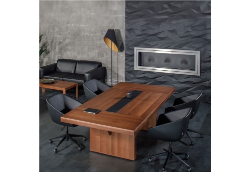 Стол для переговоров Сопрано, цвет орех Италия + черный