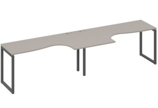 Рабочая станция эргономичная (2х160) Мира Одри, цвет мокко премиум + антрацит