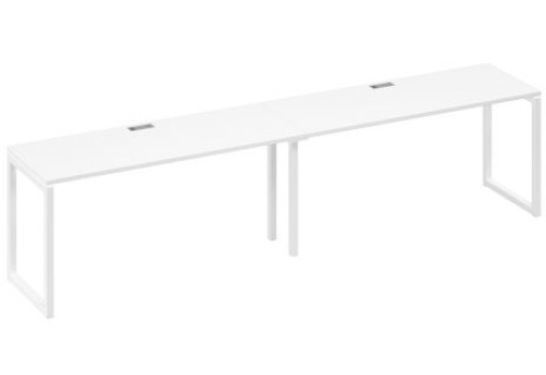 Рабочая станция (2х160) Мира Одри, цвет белый премиум + белый