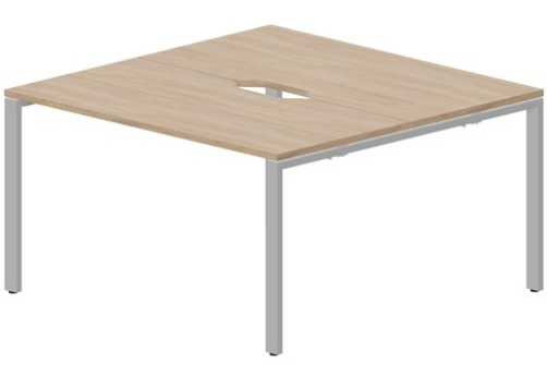 Стол составной на 2 рабочих места с вырезами Киви, цвет светлый дуб