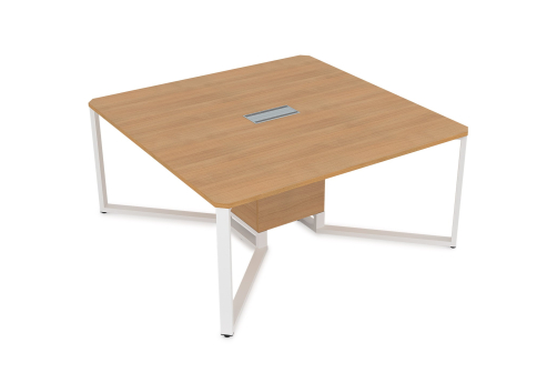 Стол-квадрат, цвет романо + белый