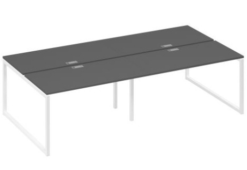 Рабочая станция (4х140) Мира Одри, цвет антрацит премиум + белый