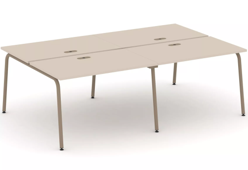 Рабочая станция на 4 места (с лючками), цвет капучино