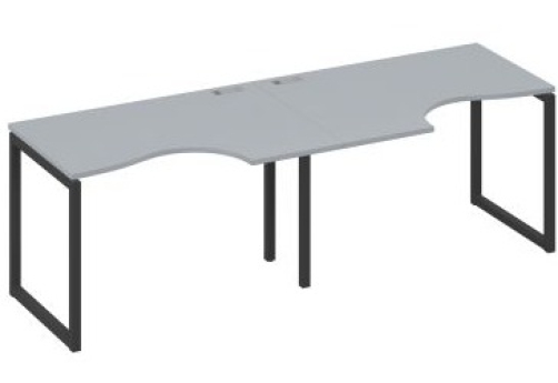 Рабочая станция эргономичная (2х120) Мира Одри, цвет серый + антрацит
