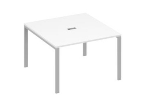 Стол для переговоров квадратный Мира Нумо, цвет белый премиум + серый