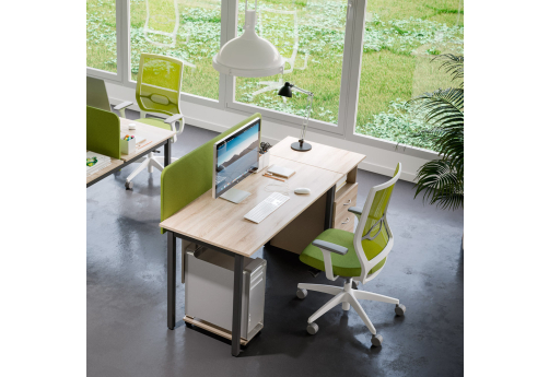 Стол прямой на металлокаркасе Гардения Офис, цвет дуб сонома