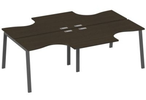 Рабочая станция эргономичная 4х120 Мира Трио, цвет венге + антрацит