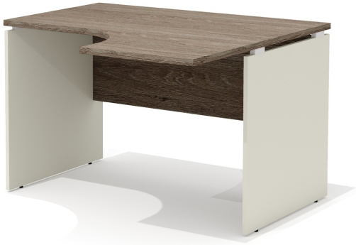 Стол рабочий эргономичный (правый) Некста, цвет дуб + беж